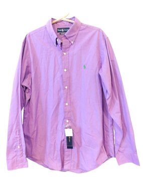 Ralph Lauren Button Down Shirt Men’s L Purple Long Sleeve NWT Preppy Classic
